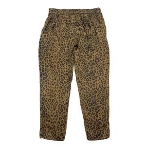 Swildens Brown Leopard Print Ankle Pants Womens Size L - 40 Rayon Zip Leg